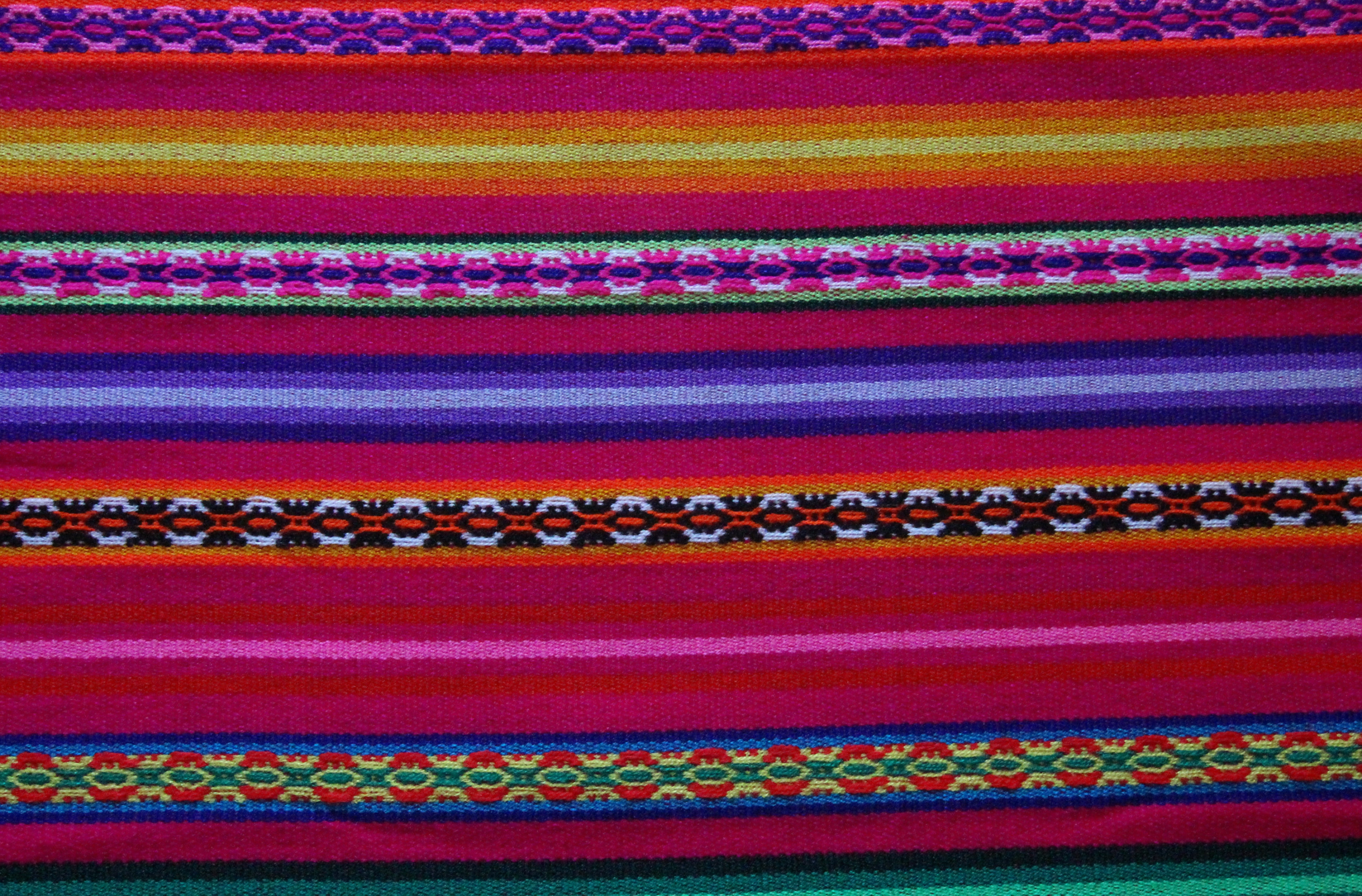 Jaujino Stoff Ethno bunt gestreift aus Peru, webstoff Meterware zum Nähen, DIY Fabric, 50 cm, Magenta