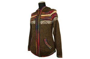 Alpaka Strickjacke Braun