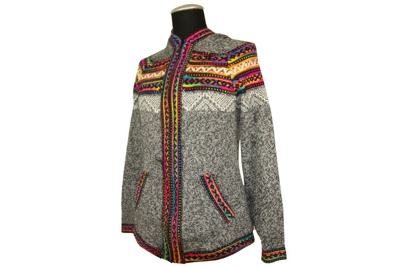 Alpaka Strickjacke Hellgrau