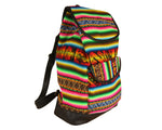 Laden Sie das Bild in den Galerie-Viewer, Ethno Rucksack Backpack aus Stoff und Leder Peru Hippie Boho Aguayo Inka Grün
