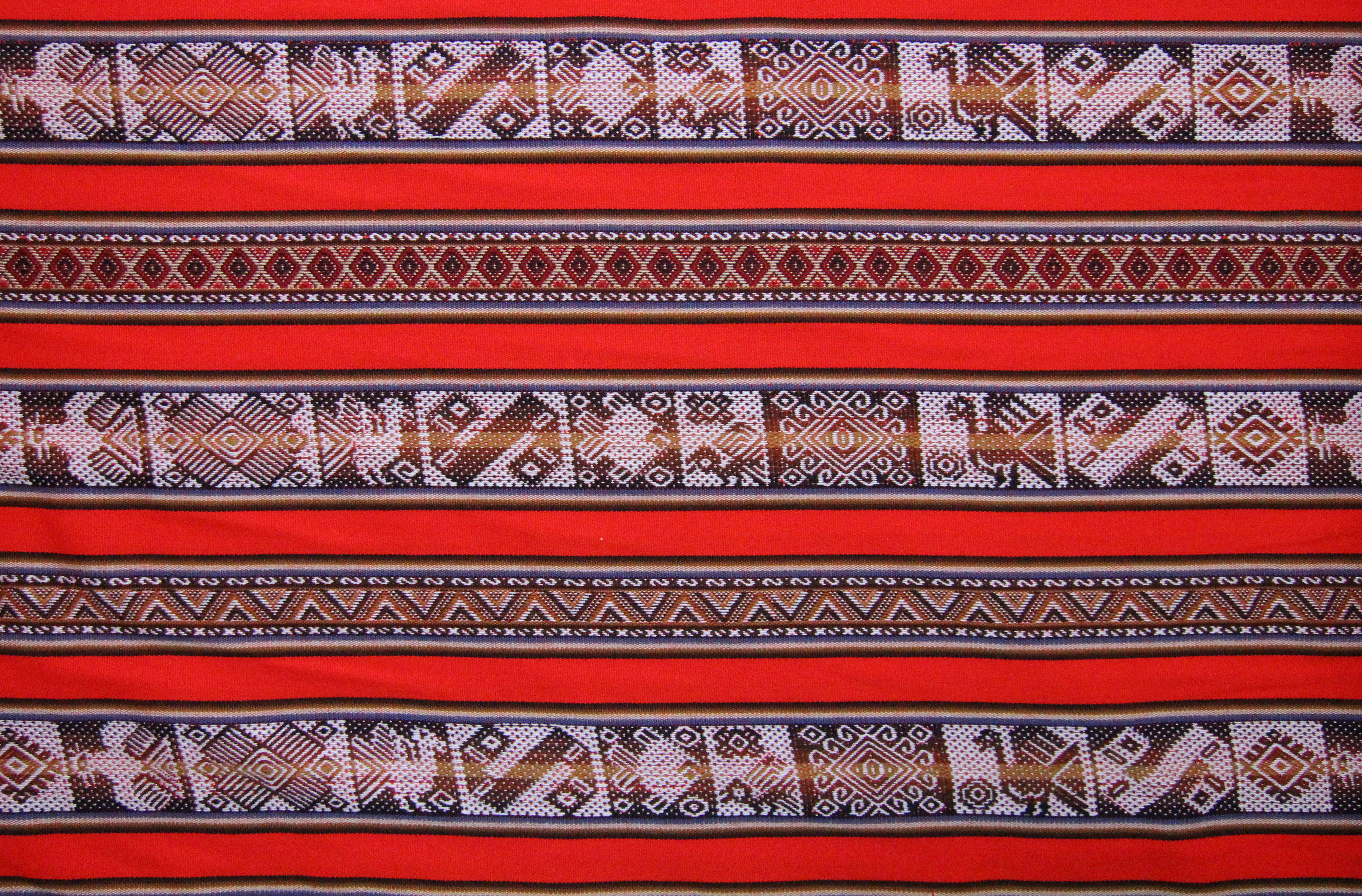 Pastorita Stoff Ethno bunt gestreift aus Peru, webstoff Meterware zum Nähen, DIY Fabric, 50 cm, Rot