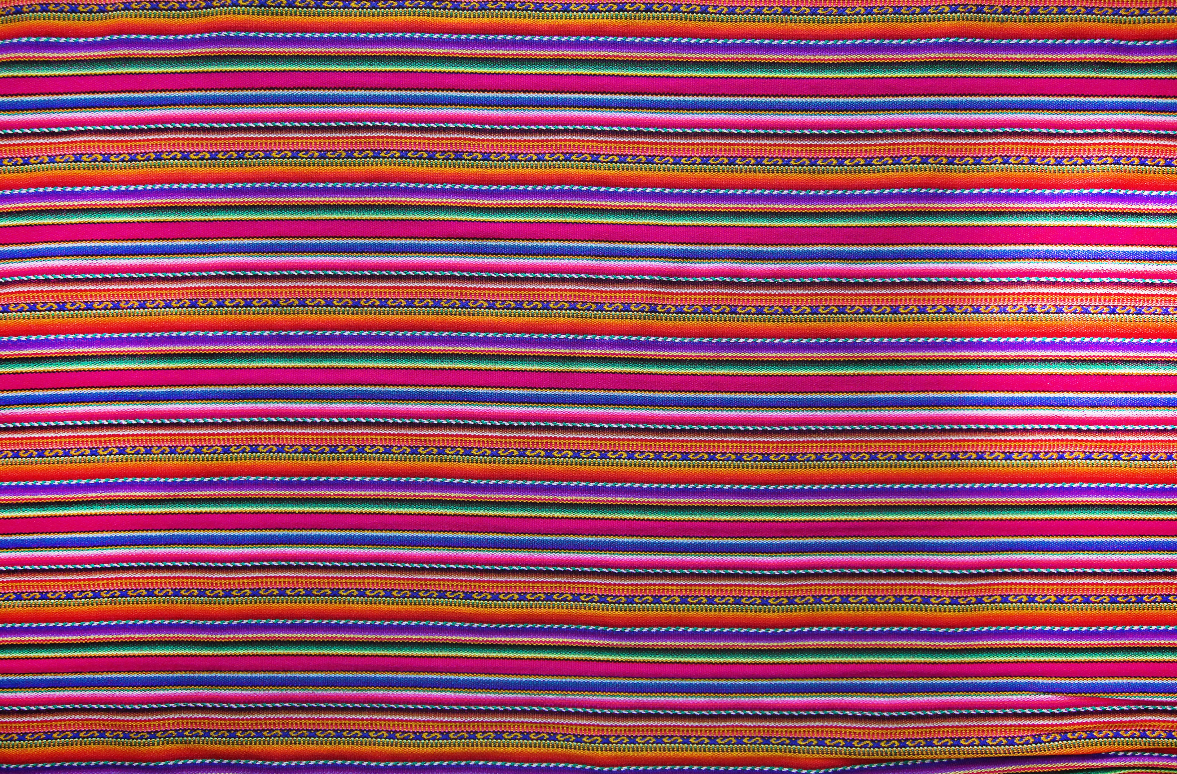 Kilya Stoff Ethno bunt gestreift aus Peru, webstoff Meterware zum Nähen, DIY Fabric, 50 cm, Magenta