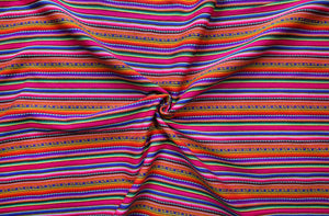 Kilya Stoff Ethno bunt gestreift aus Peru, webstoff Meterware zum Nähen, DIY Fabric, 50 cm, Magenta