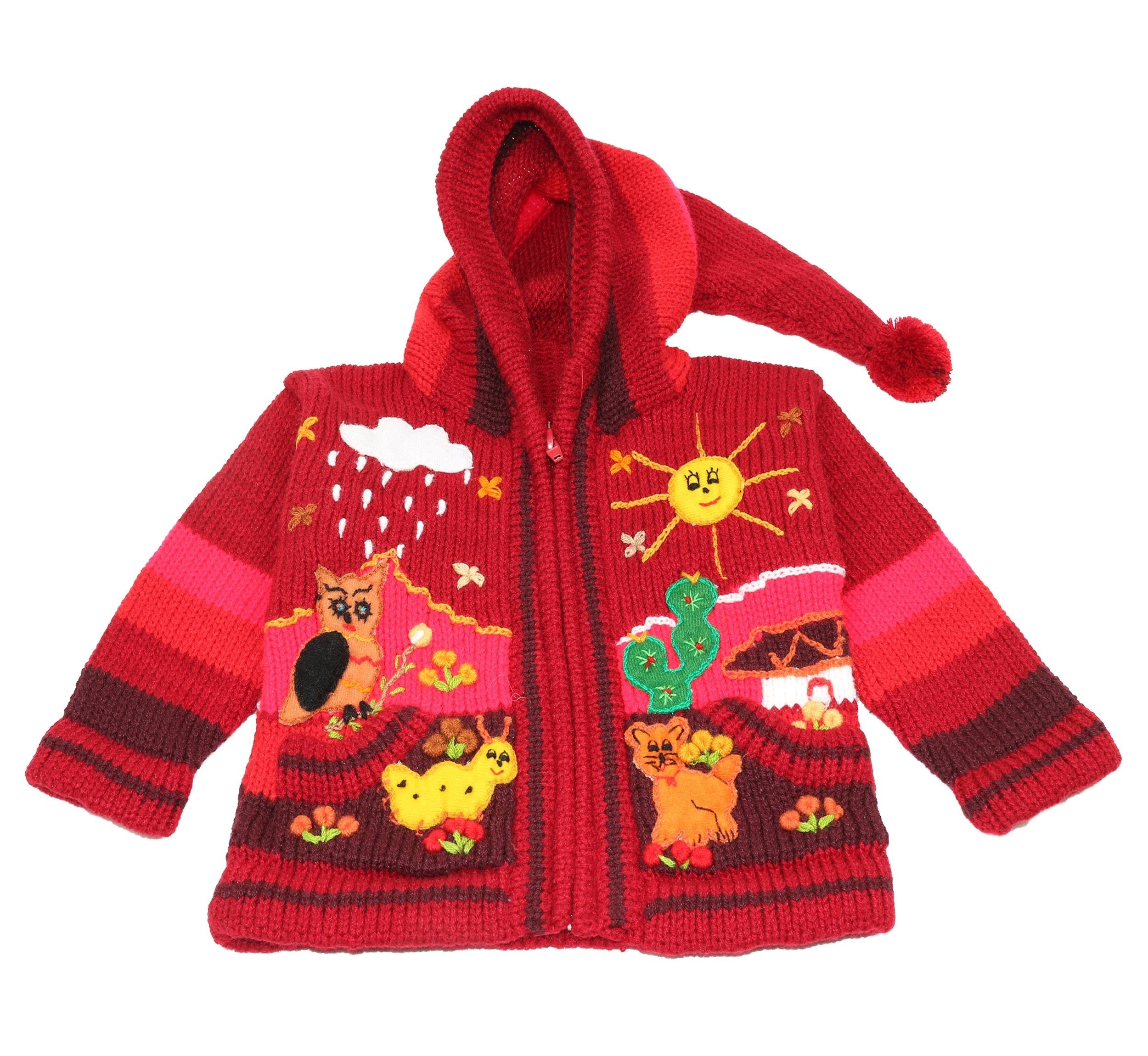 Kinderstrickjacke Dunkelrot