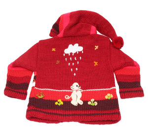 Kinderstrickjacke Dunkelrot