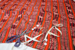 Laden Sie das Bild in den Galerie-Viewer, Huaco Stoff Ethno bunt gestreift aus Peru, webstoff Meterware zum Nähen, DIY Fabric, 50 cm, Orange
