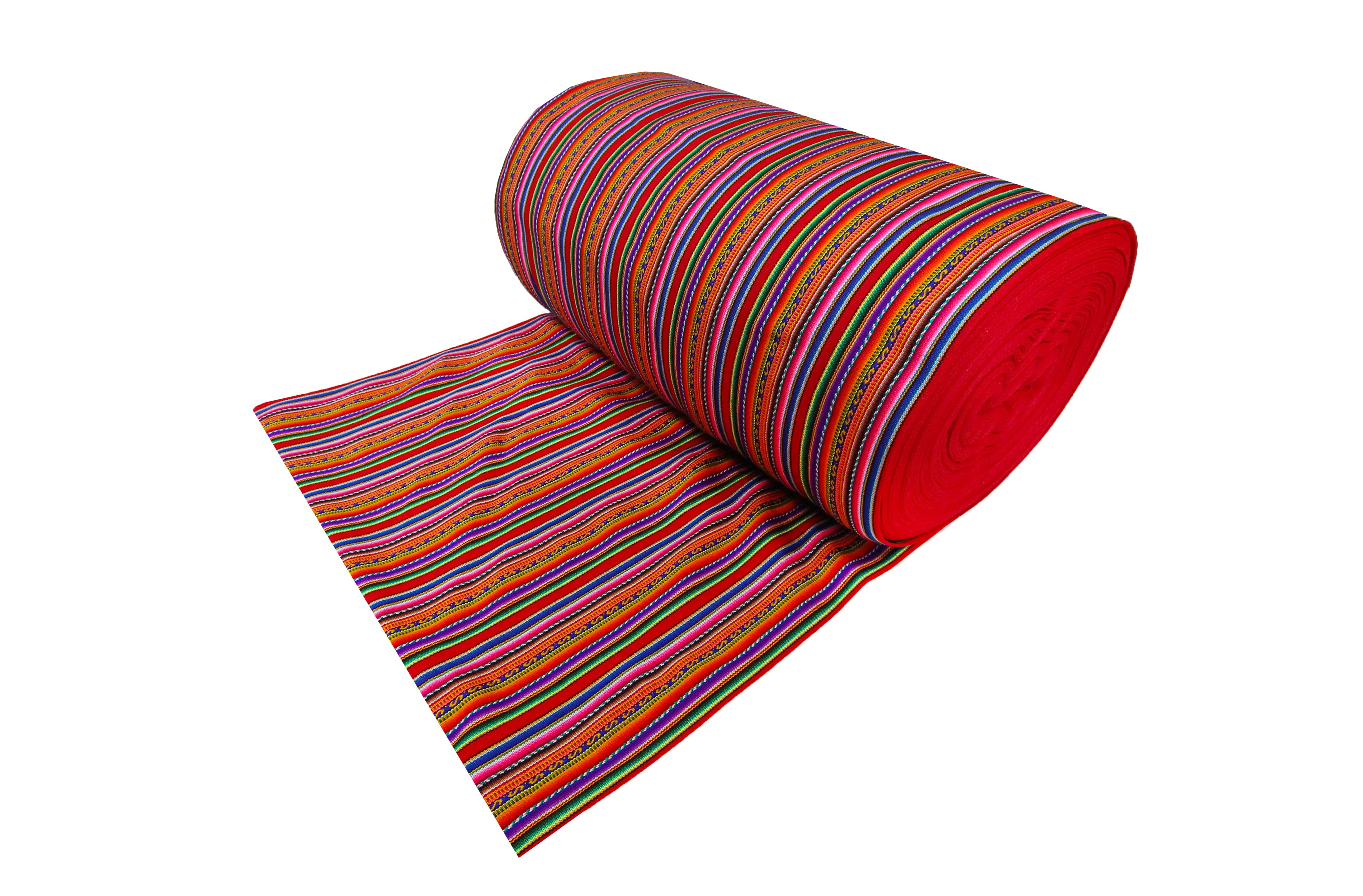 Kilya Stoff Ethno bunt gestreift aus Peru, webstoff Meterware zum Nähen, DIY Fabric, 50 cm, Rot