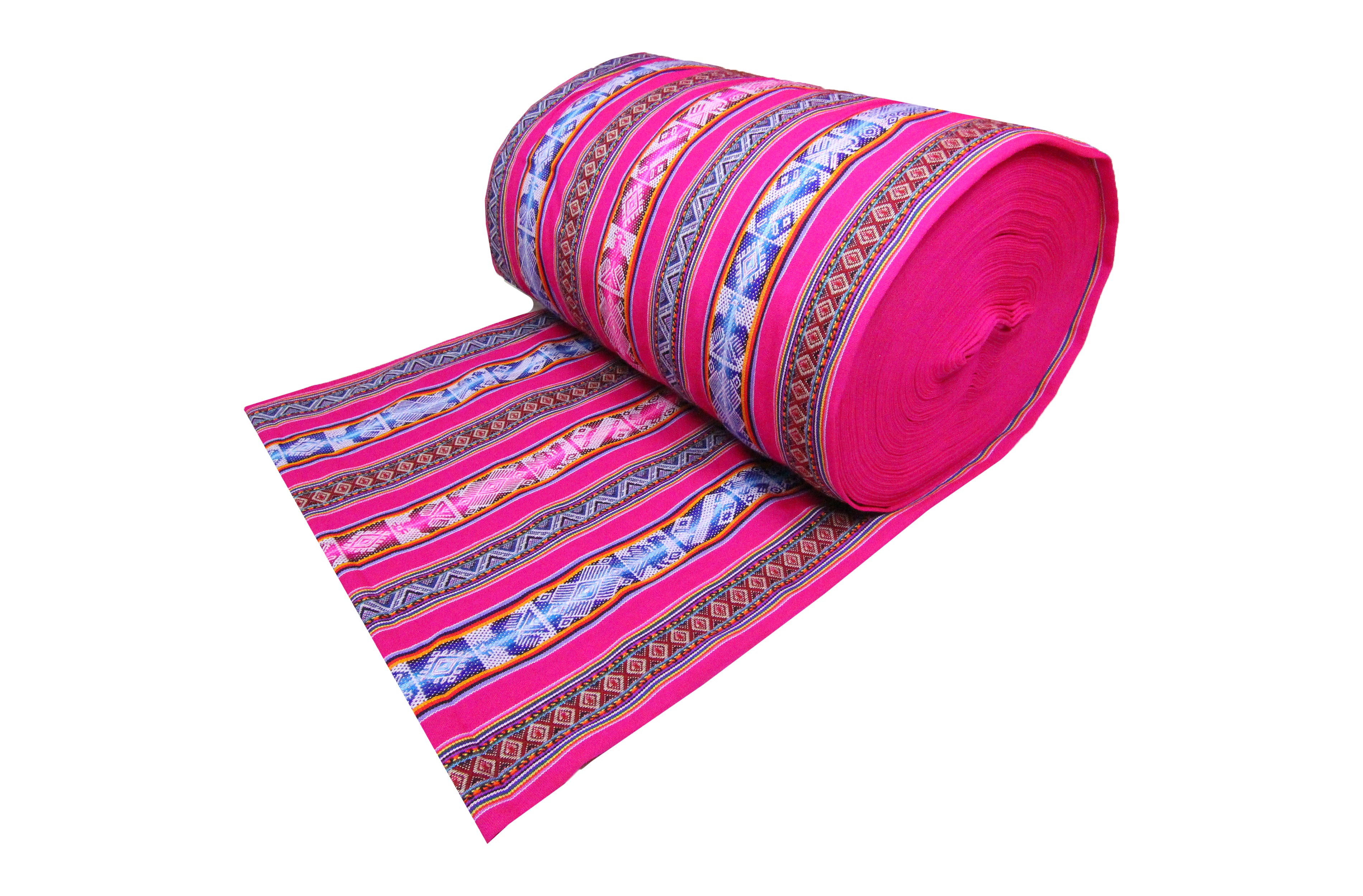 Chinchero Stoff Ethno bunt gestreift aus Peru, webstoff Meterware zum Nähen, DIY Fabric, 50 cm, Magenta