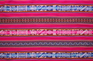 Chinchero Stoff Ethno bunt gestreift aus Peru, webstoff Meterware zum Nähen, DIY Fabric, 50 cm, Magenta