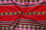 Laden Sie das Bild in den Galerie-Viewer, Machas Stoff Ethno bunt gestreift aus Peru, webstoff Meterware zum Nähen, DIY Fabric, 50 cm, Rot
