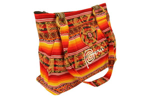 Handtasche Aus Peru, Farbe Gelb Orange gestreift