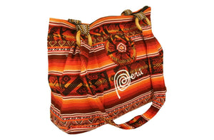 Handtasche Aus Peru, Farbe Orange Schwarz gestreift