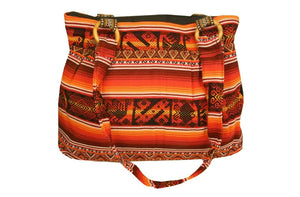 Handtasche Aus Peru, Farbe Orange Schwarz gestreift