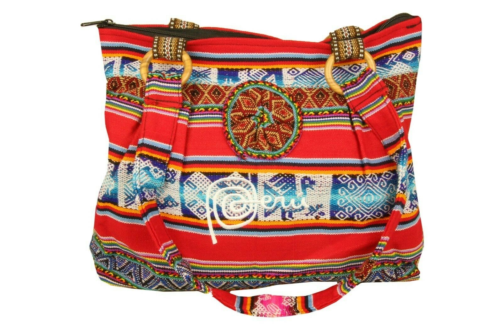 Handtasche Aus Peru, Farbe Rot Blau