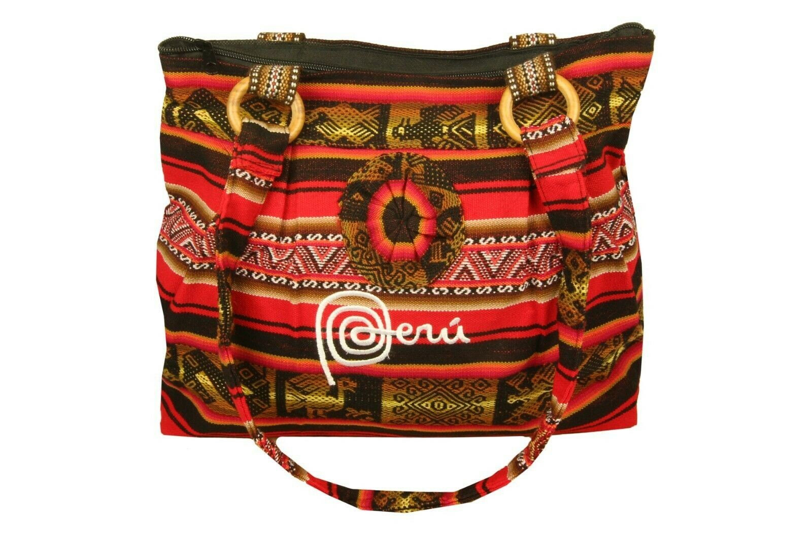 Handtasche Aus Peru, Farbe Rot Schwarz