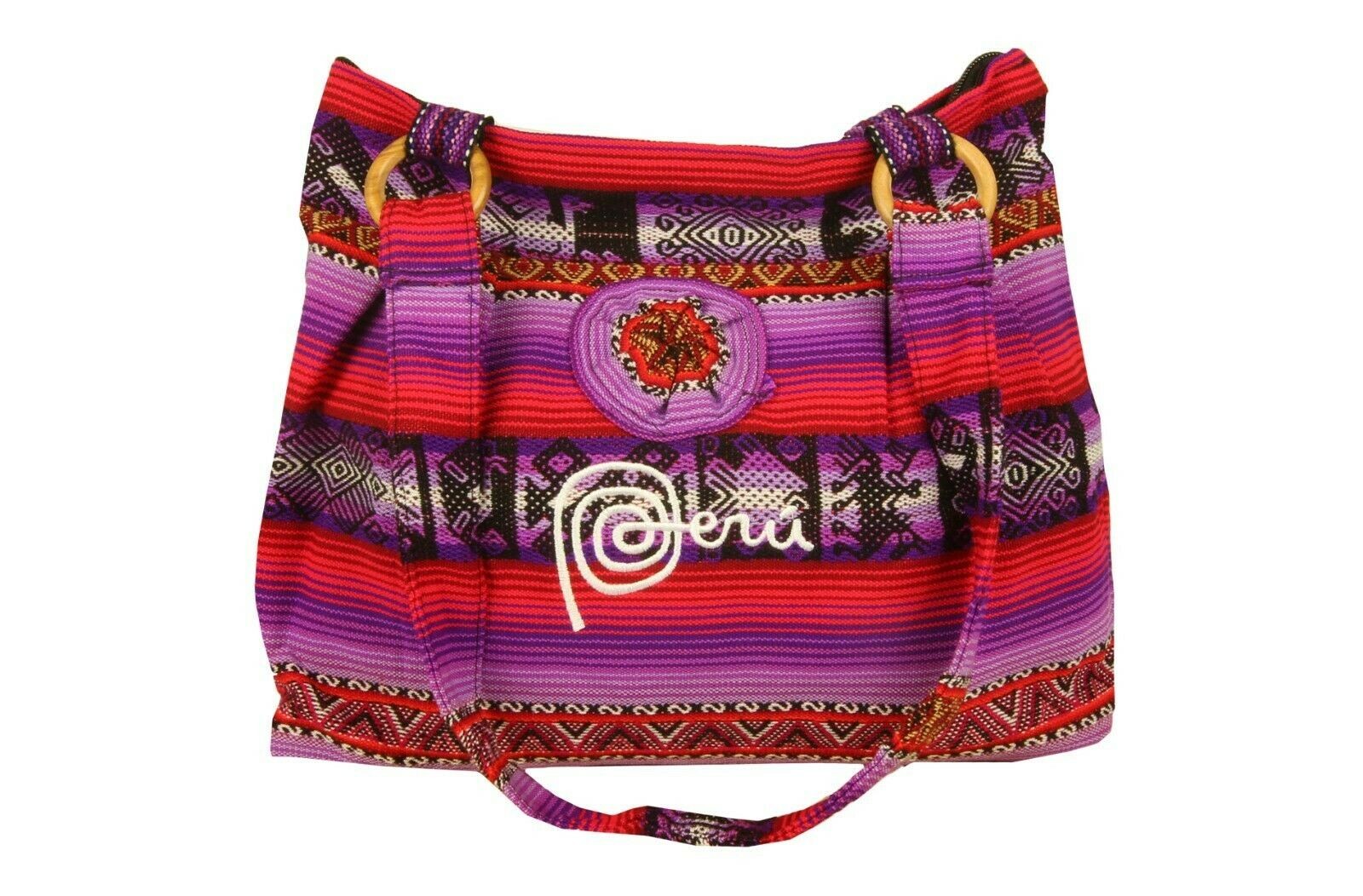 Handtasche Aus Peru, Farbe Lila Rot