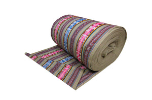 Chinchero Stoff Ethno bunt gestreift aus Peru, webstoff Meterware zum Nähen, DIY Fabric, 50 cm, Beige