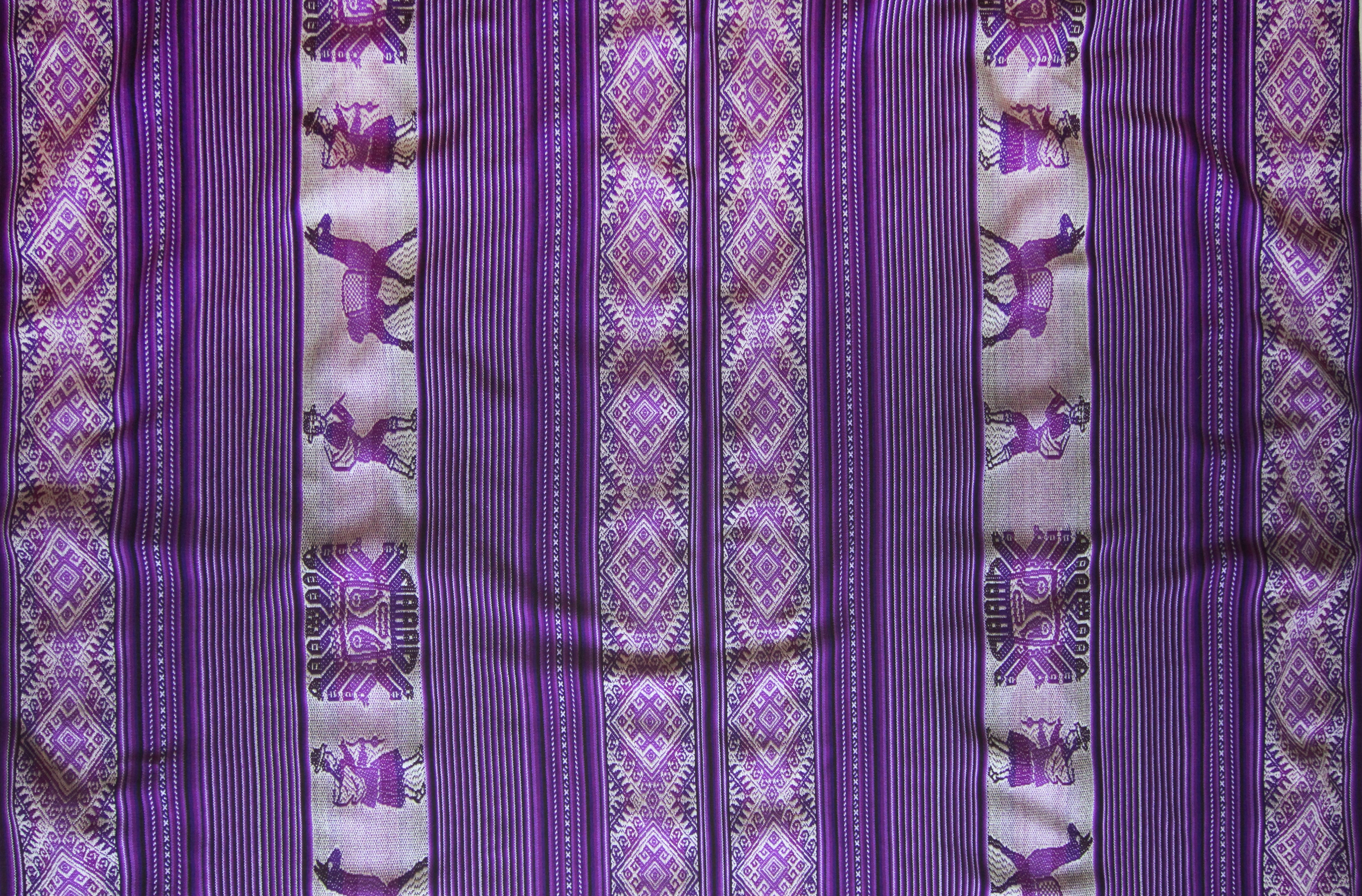 Pastorita Stoff Ethno bunt gestreift aus Peru, webstoff Meterware zum Nähen, DIY Fabric, 50 cm, Lila