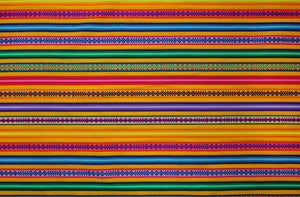 Jaujino Stoff Ethno bunt gestreift aus Peru, webstoff Meterware zum Nähen, DIY Fabric, 50 cm, Gelb