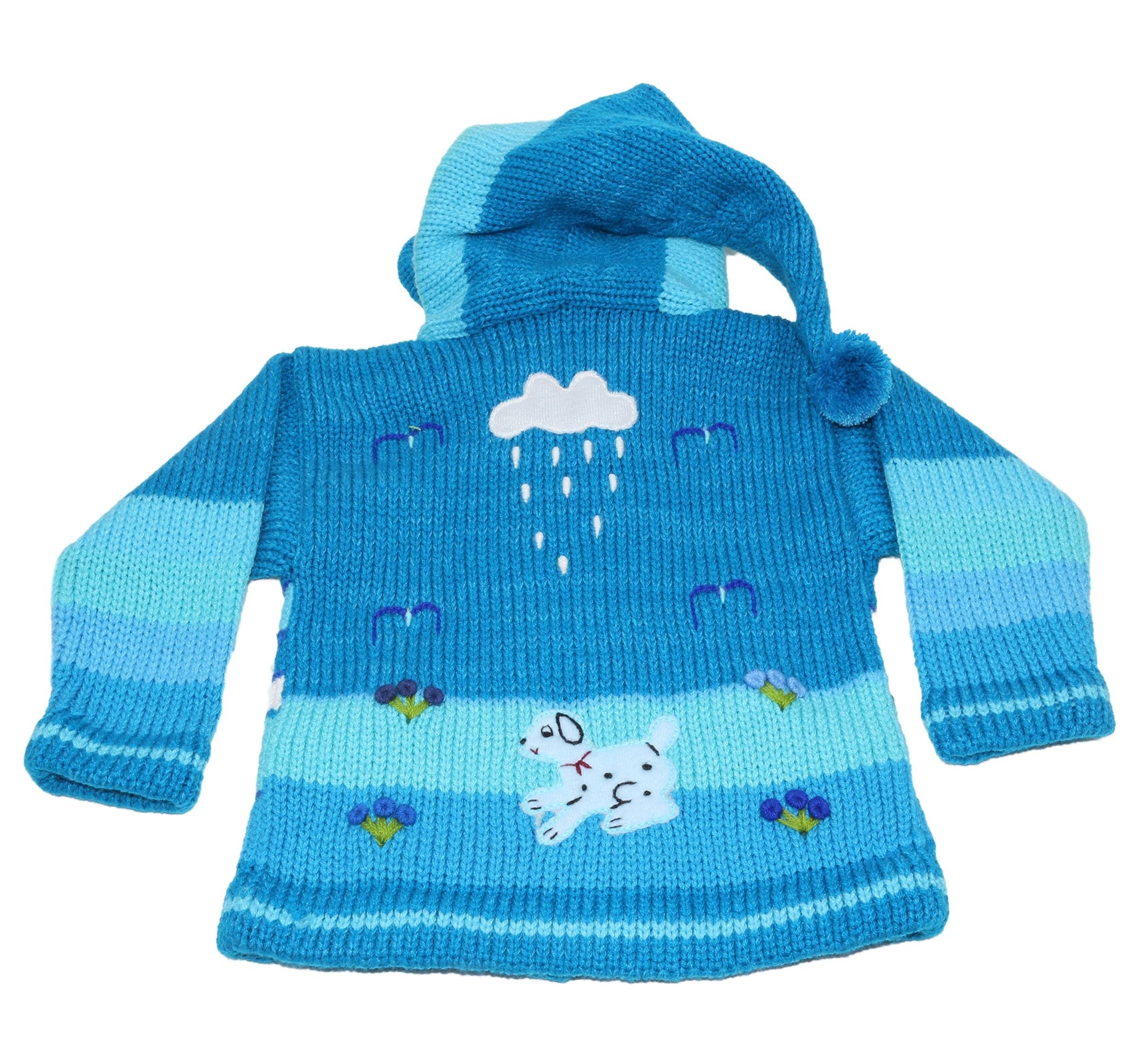 Kinderstrickjacke Türkis