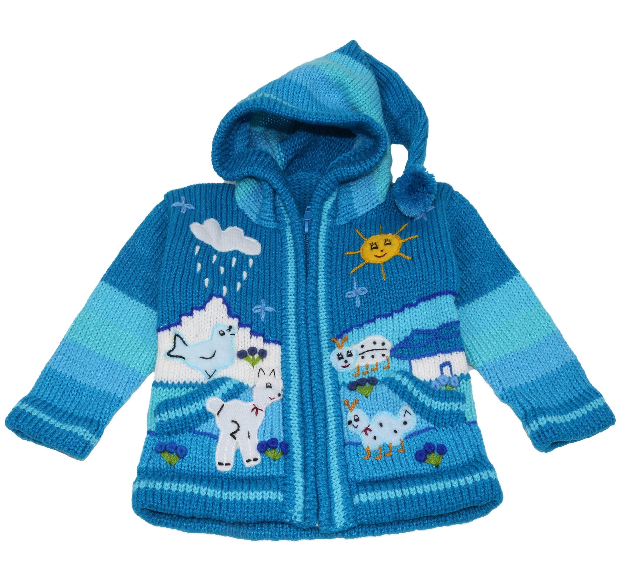 Kinderstrickjacke Türkis