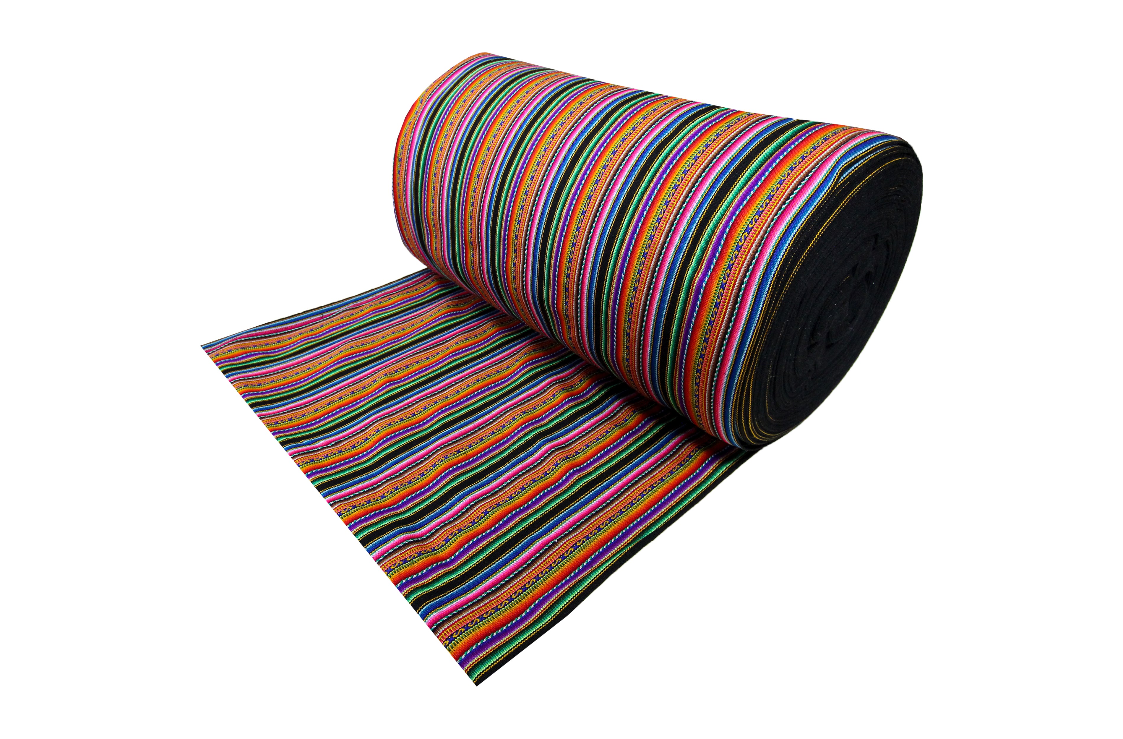 Kilya Stoff Ethno bunt gestreift aus Peru, webstoff Meterware zum Nähen, DIY Fabric, 50 cm, Schwarz