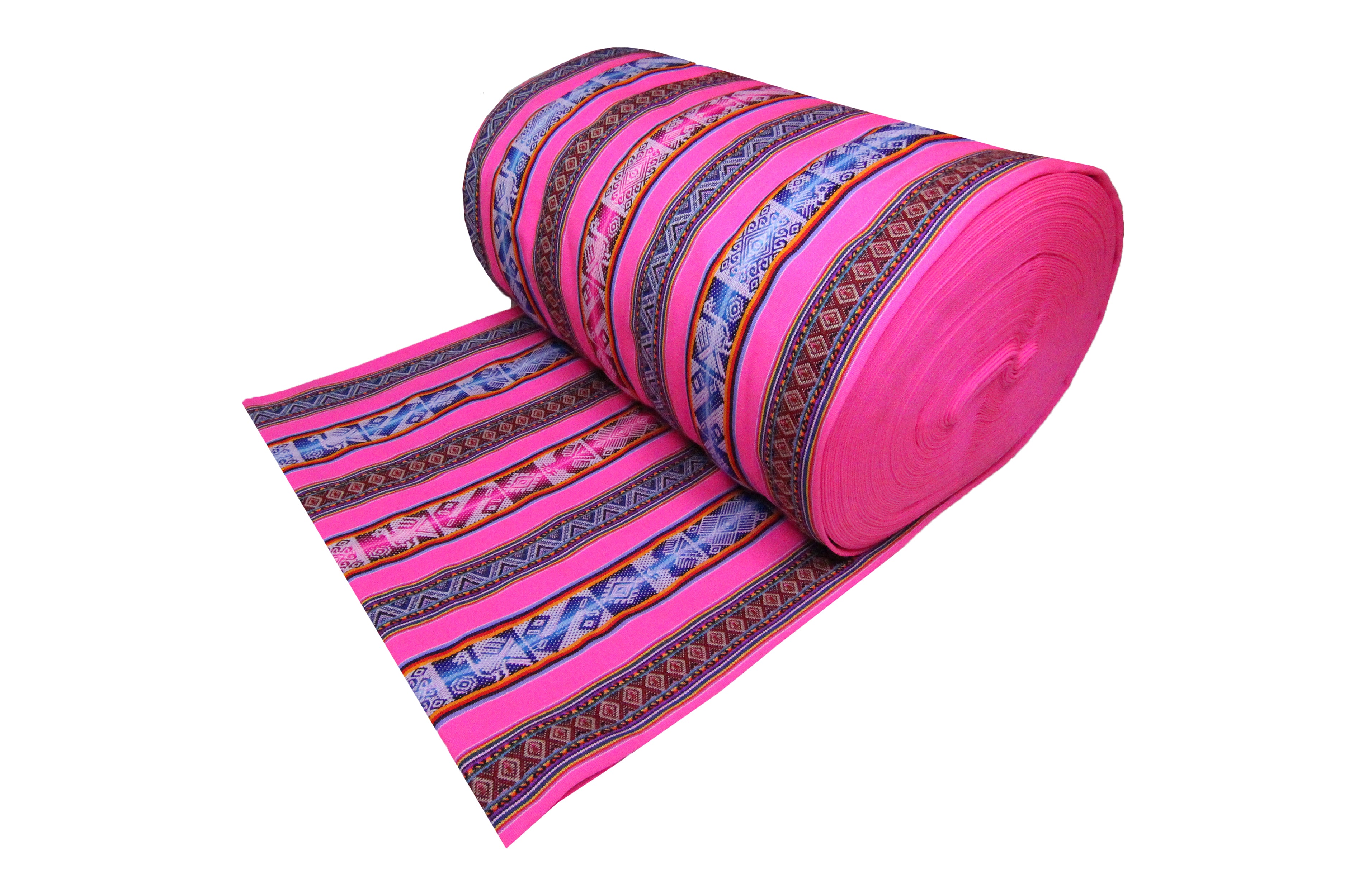 Chinchero Stoff Ethno bunt gestreift aus Peru, webstoff Meterware zum Nähen, DIY Fabric, 50 cm, Rosa