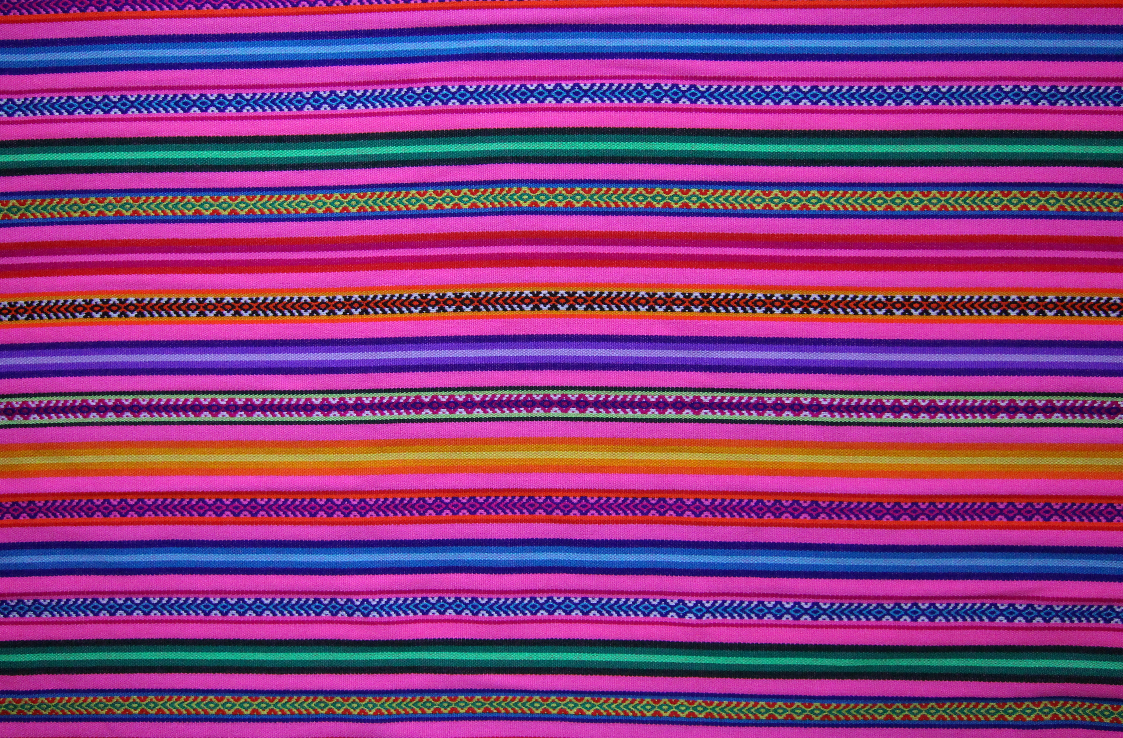 Jaujino Stoff Ethno bunt gestreift aus Peru, webstoff Meterware zum Nähen, DIY Fabric, 50 cm, Rosa