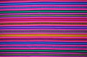 Jaujino Stoff Ethno bunt gestreift aus Peru, webstoff Meterware zum Nähen, DIY Fabric, 50 cm, Rosa