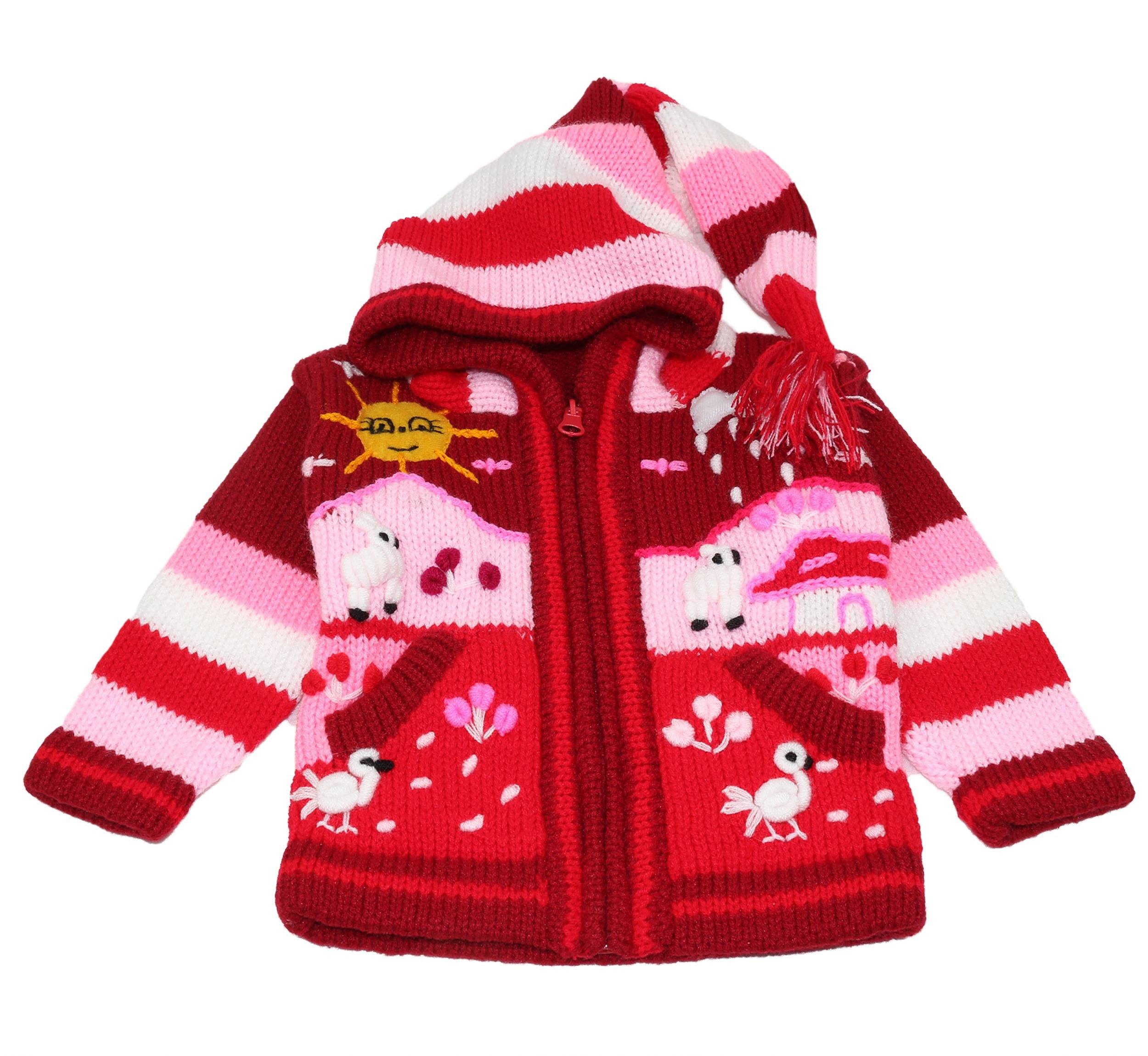 Kinderstrickjacke Hellrot