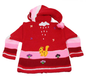 Kinderstrickjacke Hellrot