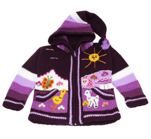 Kinderstrickjacke Lila